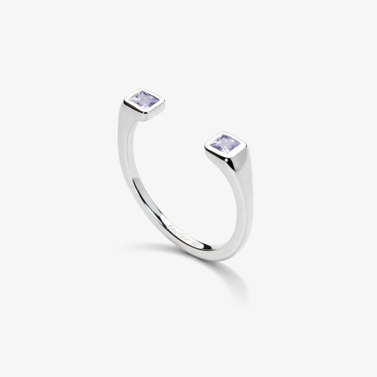 Dopamine bloom square ring in Lilac