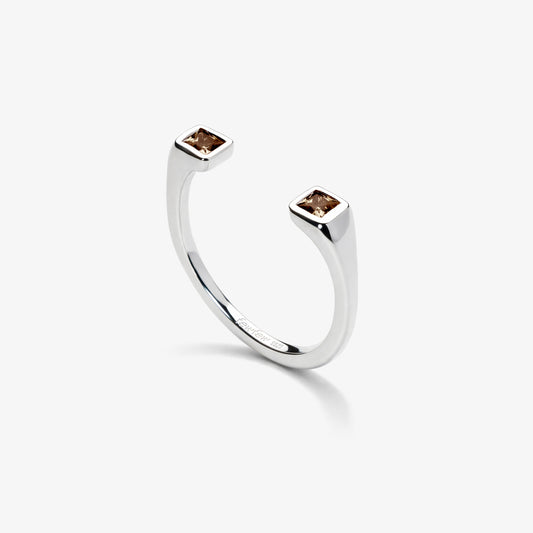Dopamine bloom square ring in Coffee